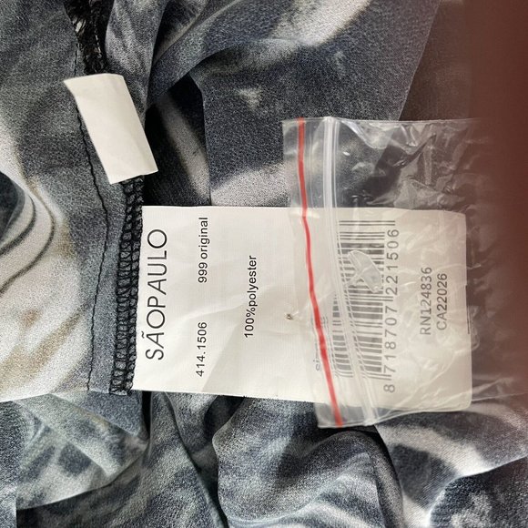 Sao Paulo Brown Animal print top tunic Size Small 36 Semi Sheer Womens New $133 - Picture 6 of 6